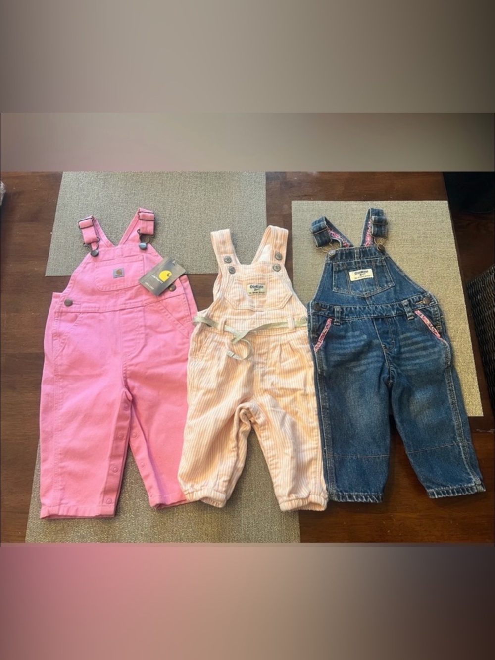 Bundle of‎ Overall bibs.  Carhartt and Oshkosh